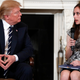 President Donald Trump listens to Carson Abt, a student at Marjory Stoneman Douglas High School in Parkland, Fla., as he hosts a listening session with high school students and teachers in the State Dining Room of the White House in Washington, D.C., on Feb. 21, 2018.